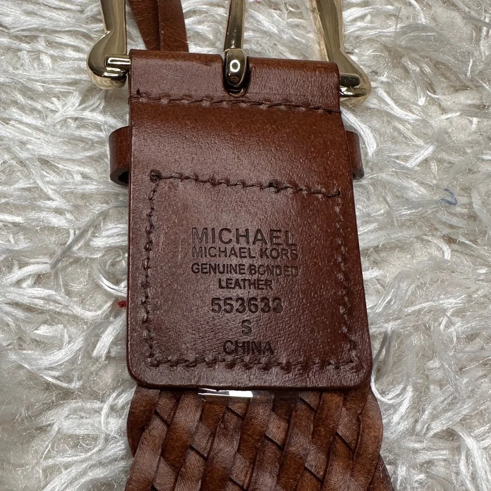 Michael Kors Brown Braided Woven Belt Women's Size S